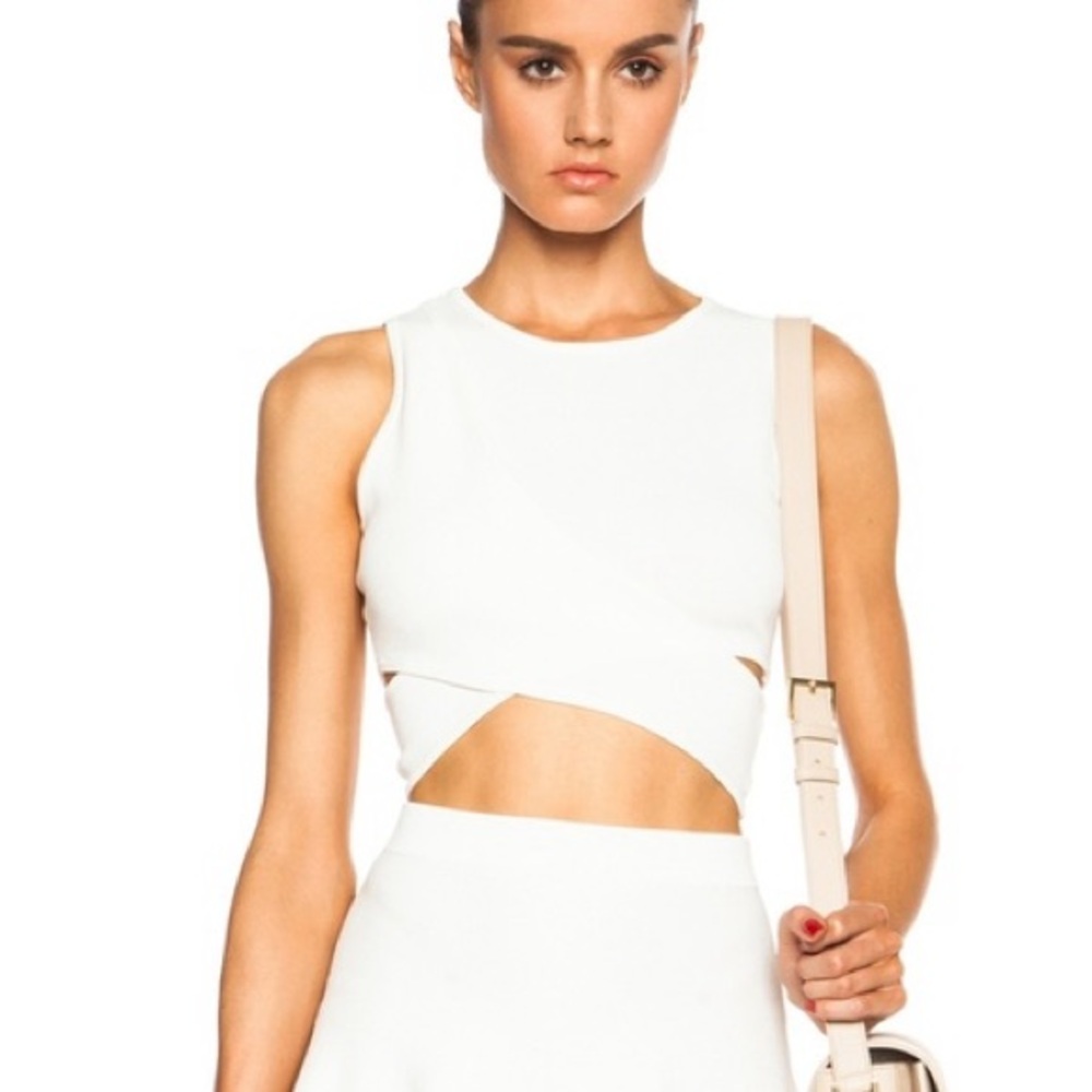 Jonathan Simkhai Asymmetrical White Tank Top